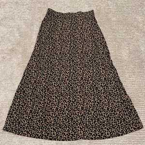 Old Navy Leopard Animal Print Long Skirt Women Size XS